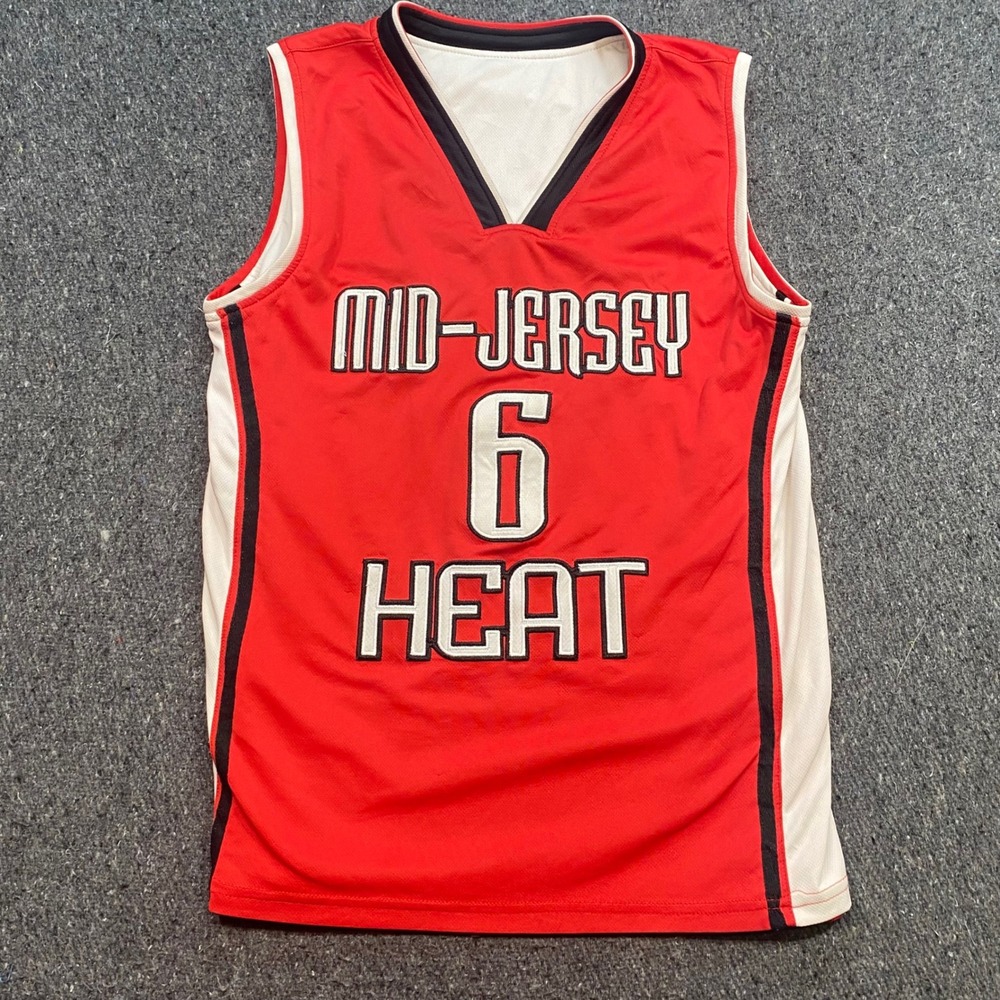 Mid Jersey Heat Basketball Jersey Sz S Mens Red Sleeveless Tackle Twill Number 6